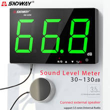 SNDWAY 30-130dB Wall-mounted Digital Sound Table Sound Level Meter for Audio dB Level Decibel Meter Noise Analog VU Green Light 2024 - buy cheap