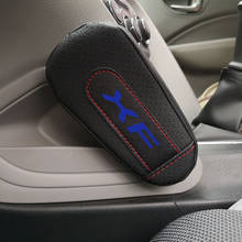 Couro do plutônio coxa apoio na altura do joelho almofada de braço da porta do carro interior acessórios do carro para jaguar xf 2024 - compre barato