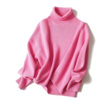 Autumn and winter new high-neck cashmere sweater women's sweater pullover knitted wool sweater thick loose top 2024 - buy cheap