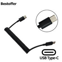 1 метр usb type C кабель спиральная пружина type-C штекер USB 2,0 A Мужской Шнур 2024 - купить недорого