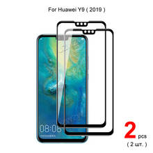 Закаленное стекло для Huawei Y9 2019, полное покрытие, защита экрана телефона, защитная пленка 2.5D твердость 9H 2024 - купить недорого