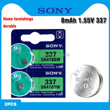 2 шт. Sony 100% оригинальный 337 SR416SW 1,55 в оксид серебра часовая батарея SR416SW 337 кнопочная Монетка Сделано в Японии 2024 - купить недорого