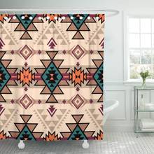 Retro Color Tribal Navajo Aztec Fancy Abstract Geometric Ethnic Shower Curtain Waterproof 60 x 72 inches Set with Hooks 2024 - buy cheap