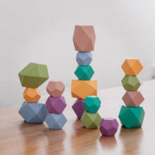 1 набор деревянная игра «Дженга» строительных блоков DIY Монтессори игра Nordic Стиль детские развивающие игрушки Радуга кварцевый камень для штабелирования игры для детей, подарок 2024 - купить недорого