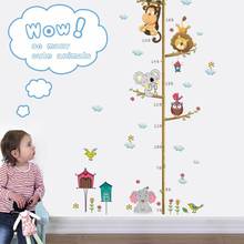 Cartoon Animal Kids Height Measure Decal Removable Wall Stickers DIY Kindergarten Wallpaper Home Kids Room Decoration 2024 - buy cheap