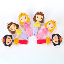 Расческа для девочек «Принцесса» Disney, 3D гребень с мультяшным рисунком Белоснежки, Ариэль, Белль, Аврора, удобная Расческа с воздушной подушкой, хороший подарок, 1 шт. 2024 - купить недорого