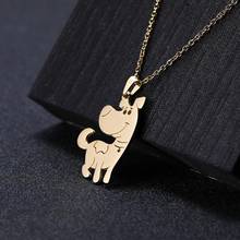 Skyrim Cute Animal Loyal Dog Pendant Necklace Stainless Steel Golden Adjustable Choker Chain Necklaces Jewelry for Women Girls 2024 - buy cheap