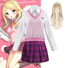 New Danganronpa V3 Cosplay Akamatsu Kaede Costume Women's Anime Shirt / Vest / Skirt / Socks/Wigs JK School Halloween Uniform 2024 - buy cheap