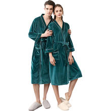 Sexy Robes Women Pleuche Kimono Bathrobe Teal Navy Bride Bridesmaid Robes Spring Sleepwear Home Clothes Plus Size Men Night Gown 2024 - buy cheap