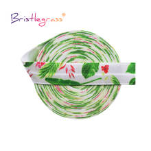 BRISTLEGRASS-cinta elástica FOE para el pelo, 2, 5, 10 yardas, 5/8 ", 15mm, estampado de hojas de palma, bandas de Spandex, cinta para el pelo, diadema, vestido, costura, embellecedor 2024 - compra barato