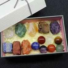 Chakela Mineral energía curativa siete chakras esferas de cristal Natural y piedras en bruto Colección Caja de regalo 2024 - compra barato