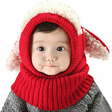 Winter Warm Beanie Baby Kids Boy&Girls Hats Toddler Cute Hooded Scarf Earflap Knit Wool Caps With Ears 2024 - buy cheap