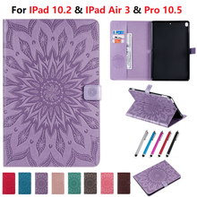 3D Sunflower Cover For iPad 10 2 Case Flip Case For iPad 7th Generation Case Smart Case For iPad Air 3 Case 2019 Pro 10 5 Shell 2024 - buy cheap
