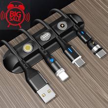 Магнитный держатель для кабеля и магнитным штекером коробка силиконовые USB устройство для сматывания шнура питания гибкий кабель с ПВХ изоляцией Управление зажимы для наушники в форме мыши держатель 2024 - купить недорого