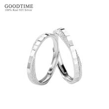 Anillos de plata esterlina 925 de lujo para amantes, accesorios de joyería para pareja, boda, fiesta de compromiso, anillo esmerilado de diamantes de imitación 2024 - compra barato