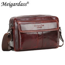 MEIGARDASS Genuine Leather Men's Shoulder Bag Vintage Male Handbags Messenger Bags Men Business Crossbody Bag 7.9 inch iPad Bags 2024 - buy cheap