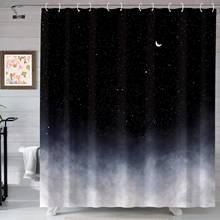 Черная занавеска для душа Neasow, занавеска для ванной с изображением звезд и новой луны, занавеска для душа с изображением ночного звездного неба 2024 - купить недорого