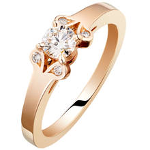 14K Au585 Rose Gold Ring Women Wedding Anniversary Engagement Party Ring 4 Claw Round Moissanite Diamond Elegant Trendy Cute 2024 - buy cheap