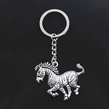 Hot Fashion Zebra Pinto 50x40mm Pendant 30mm Key Ring Metal Chain Silver Color Men Car Gift Souvenirs Keychain Dropshipping 2024 - buy cheap