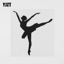 YJZT 12.1CMX13.6CM Lovely Dancer Ballrina Dancing Vinyl Car Sticker Black/Silver 8A-0895 2024 - buy cheap