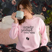 Sudadera Extra Grateful de este año para mujer, sudaderas divertidas con anuncio de embarazo para nueva mamá, jerséis de Acción de Gracias para mujer 2024 - compra barato