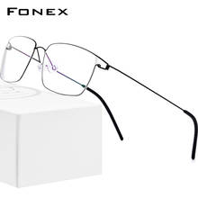 FONEX Titanium Alloy Glasses Frame Men Prescription Eyeglasses New Women Myopia Optical Korean Morten Screwless Eyewear 98624 2024 - buy cheap
