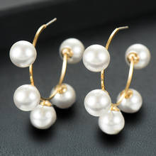 GODKI Luxury Imitation Pearl Maxi Hoops Earring for Women Trendy Wedding Cubic Zirconia CZ Bohemian Dubai Bridal Earrings 2019 2024 - buy cheap