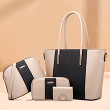 Casual Women Pu Leather Handbags Designer Ladies 4 Pieces Shoulder Messenger Bags High Quality Female Casual Tote Crossbody Bag 2024 - buy cheap