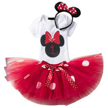 Детское платье для девочек 1-2 лет, Детский карнавальный костюм с Минни и Микки, летняя одежда для новорожденных, платье-пачка для девочек на день рождения 2024 - купить недорого