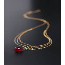 DAIMI-collar con grandes partículas de rubí para mujer, gemas naturales de 18K, color dorado, pendiente de tesoro, regalo personalizado 2024 - compra barato