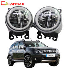 Cawanerl For Dacia Duster Closed Off-Road Vehicle 2010-2015 Car Accessories 4000LM LED Bulb Fog Light + Angel Eye DRL 2 Pieces 2024 - buy cheap