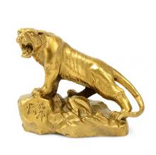 Estátua de cobre puro tigre decoração sala estar casa tv gabinete vinho porta tigre sorte fengshui decoração 2024 - compre barato