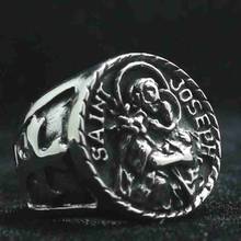 Anillo religioso Retro para hombre, accesorio de anillo con Cruz, San José, nuevo 2024 - compra barato