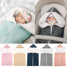 Newborn Baby Sleeping Bag Winter Soft Baby Swaddle Envelope Wrap Sleepsack Footmuff For Infant Knitted Warm Stroller Blankets 2024 - buy cheap