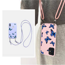 Butterfly Strap Cord Chain Necklace Case For Samsung Galaxy A50 A10 A30 A40 A70 A51 A71 A21S A31 A30S  S21 S20 S10 S9 Plus 2024 - buy cheap