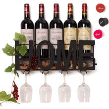 Suporte de parede para garrafa de vinho, prateleira de metal para casa, bar, decoração, rack de vinho 2024 - compre barato