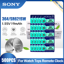500 шт. Sony 364 SR621SW AG1 LR621 621 164 531 SR60 LR60 1,55 в, оксид серебра, аккумулятор для часов, игрушек, калькулятор, измеритель, кнопочный элемент 2024 - купить недорого