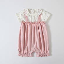 Roupa do bebê recém-nascido algodão macacão cereja impressão infantil meninas macacão roupa dos miúdos rosa 0-2y 2024 - compre barato