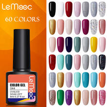 LEMOOC 8ml Gel Polish Varnishes Hybrid 60 Colors Nail Art For Manicuring Soak Off UV Need Base Top Coat Gel Nail Polish 2024 - buy cheap