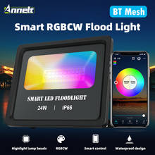 Светодиодный прожектор 24 Вт BT Mesh, 100-240 В, умный RGB прожексветильник IP66, изменение цвета, управление через приложение, уличсветильник 2024 - купить недорого