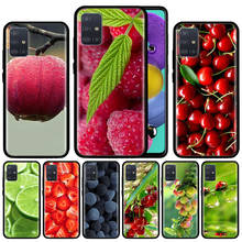 Green Fruit cherry Lemon Case For Samsung Galaxy A51 A71 A01 A81 A91 A50 A70 A70s M31 Black Silicone Phone Cover Fundas 2024 - buy cheap