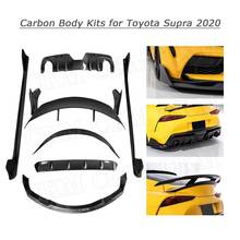 Carbon fiber Front Bumper Lip Rear Diffuser Side skirt Spoiler wing Flaps apron Body Kit Case For Toyota Supra A Style 2019 2020 2024 - buy cheap