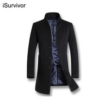 iSurvivor 2022 Men Business Casual Woolen Jackets Coats Hombre Male Fashion Slim Fit Large Size Winter Autumn Jackets Parkas 2024 - buy cheap