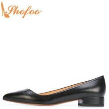 Black Basic Ballet Flats Woman Pointed Toe  Pull On Low Heel Shoes Large Size 10 16 Ladies Summer Fashion Office Mature Shofoo 2024 - buy cheap