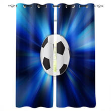 Sport Football Art Soccer Print Curtains for Living Room Drapes Cortinas for Kids Boy Girl Bedroom Window Treatments 2024 - buy cheap