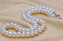 Collares de perlas elegantes hechos a mano de 9-10MM de longitud personalizada con perlas naturales de moda para mujer 2024 - compra barato