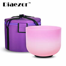 Diaezor 8 дюймов Конфеты Цветная матовая чаша Энергия чакры Розовый кристалл Поющая чаша Примечание C D E F G A B с фиолетовым футляром для переноски 2024 - купить недорого