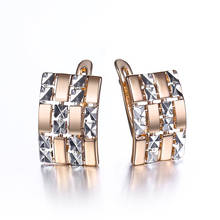 New Arrivals Trendy 585 Rose Gold Stud Earrings White Square Wide Drop Earrings for Women Girls Fashion Earrings Jewelry DGE311 2024 - buy cheap