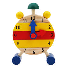 Crianças relógio de madeira montessori jardim de infância ajuda de ensino puzzle brinquedo digital tempo aprendizagem brinquedos educativos para crianças presente 2024 - compre barato