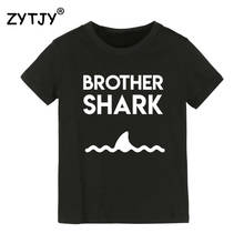 Детская футболка с принтом «Brother Shark» футболка для мальчиков и девочек, детская одежда для малышей Забавные футболки Tumblr Прямая поставка, CZ-73 2024 - купить недорого